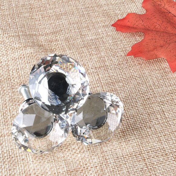 Diamond Shape 1.18" Cabinet Drawer Knob Pull Handle with Screw 10pcs Clear - Picture 6 of 6